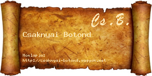 Csaknyai Botond névjegykártya
