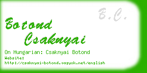 botond csaknyai business card